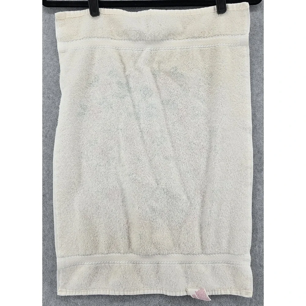 Vintage 1980s Caress Floral Bath Towel Set Ivory Pink Roses 4 Piece 42x25